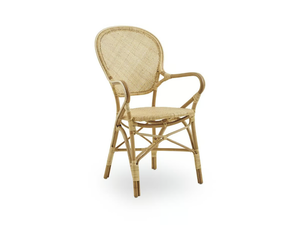 ROSSINI - Medallion rattan chair with armrests _ Sika Design